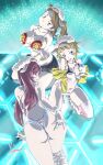  3girls absurdres ass bikini bikini_top_only bra breasts brown_hair cleavage curvy gundam gundam_build_fighters gundam_build_fighters_try highres hoshino_fumina kamiki_mirai long_hair multiple_girls one-piece_swimsuit red_hair sazaki_kaoruko school_swimsuit smile sports_bra swimsuit tank_suit twintails underwear yoshinaga_masahiro 