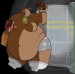  angus_delaney anthro belly belly_rolls big_belly clothing food hi_res male mammal moobs night_in_the_woods overeating overweight overweight_male thick_arms thick_thighs underwear unknown_artist ursid video_games wide_hips 