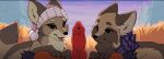  anthro canid canine carrot_(artist) female female/female group hi_res male male/female mammal the_forest_of_love trio 