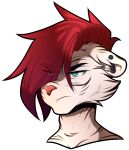  alpha_channel anthro felid finnian_ennis frown glare green_eyes hair hazelkisses male male/male mammal moody pantherine piercing red_hair solo tiger unimpressed 