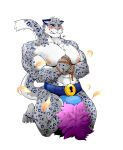  anthro bearpistol bulge feathers felid giggling hi_res male mammal muscular nej_plumen pantherine pecs snow_leopard solo tickle_belt tickle_torture tickling 