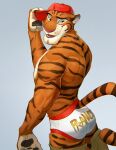  absurd_res anthro clothed clothing colt3n disney dj_stripes felid hat headgear headwear hi_res male mammal pantherine solo tiger topless underwear zootopia zootopia+ 