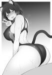  animal_ears ass blush breasts cat_ears cat_tail competition_swimsuit curvy highres huge_ass one-piece_swimsuit open_mouth original otonari swimsuit tail thick_thighs thighs v wet wide_hips 