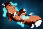 3:2 animal_genitalia anthro archie_(thearchiefox) ball_fondling balls canid canine disembodied_hand fluffy fluffy_tail fondling fox fur genitals ghost_hand male mammal open_mouth penis penis_tip reclining scarlingragdoll666 sheath sheath_fondling solo tail