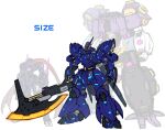  absurdres arm_mounted_weapon axe char&#039;s_counterattack devil_gundam english_text full_body g_gundam gn-x gundam gundam_00 gundam_build_divers gundam_build_divers_re:rise highres holding holding_axe holding_weapon hololive mecha mobile_suit one-eyed photo_inset pinguinkotak redesign reference_sheet robot sazabi science_fiction size_comparison standing weapon white_background 