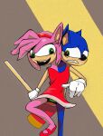  amy_rose anthro blue_body blue_fur clothing conjoined dress duo eulipotyphlan female fur fusion hammer hedgehog hi_res looking_at_another male male/female mammal merging multi_head nerdawaykid red_clothing sega sonic_the_hedgehog sonic_the_hedgehog_(series) tools underwear 