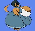 2020 accessory anthro areola areola_slip belly big_belly big_breasts big_butt big_hair black_hair blue_background breasts butt clothing color_edit colored digital_drawing_(artwork) digital_media_(artwork) domestic_cat dress felid feline felis female footwear fur hair hair_accessory hairband hand_on_hip high_heels huge_belly huge_breasts huge_butt huge_thighs huwon hyper hyper_butt hyper_thighs lidded_eyes mammal morbidly_obese morbidly_obese_anthro morbidly_obese_female mrs._katswell nickelodeon nipple_outline obese obese_anthro obese_female overweight overweight_anthro overweight_female raised_finger shoes side_view simple_background smile smiling_at_viewer solo standing t.u.f.f._puppy tail tan_body tan_fur tan_tail thick_thighs third-party_edit topwear vicks_(colorist)