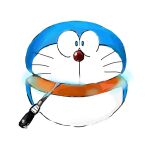  1:1 2020 absurd_res anthro blue_body blue_fur demon_core domestic_cat doraemon doraemon_(character) felid feline felis front_view fur hi_res looking_at_viewer machine male mammal mt_tg open_mouth red_nose robot screwdriver shaded simple_background solo tools whiskers white_background white_body white_fur 