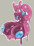  anthro big_breasts bodily_fluids breasts colored dragon fan_character fat_tits female generation_6_pokemon glistening glistening_body goo_creature goodra green_eyes hi_res mlemgoober nintendo nipples nude pokemon pokemon_(species) purple_body purple_skin slime smile solo tongue tongue_out video_games 