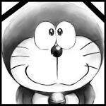  1:1 2020 anthro bell collar domestic_cat doraemon doraemon_(character) felid feline felis front_view looking_at_viewer machine male mammal monochrome mouth_closed mt_tg robot shaded simple_background solo standing whiskers 