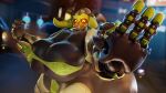 3d_(artwork) areola areola_slip big_breasts big_butt bikini blizzard_entertainment breasts butt clothing digital_media_(artwork) female hi_res horn huge_breasts huge_butt machine metallic_body micro_bikini nipple_outline nipple_slip nipples omnic orisa_(overwatch) overwatch robot snips456fur solo swimwear taur two-piece_swimsuit