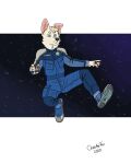 anthro astronaut astronaut_helmet astronaut_suit bartek22 blue_eyes cosmic_background cosmos ears_up floating fur hi_res looking_forward male solo space spacesuit star white_body white_fur