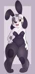  animal_crossing anthro black_and_white_fur black_clothing black_eyes blush breasts bunny_costume canid canine canis clothing costume dalmatian domestic_dog eyeshadow female grey_eyeshadow hand_on_hip hi_res looking_at_viewer makeup mammal nintendo portia_(animal_crossing) seductive solo vestalover69 video_games yellow_sclera 