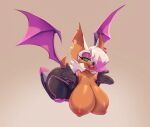 anthro areola bat big_breasts bigdad breasts clothing exposed_breasts female flying gesture hair hair_over_eye huge_breasts looking_at_viewer mammal membrane_(anatomy) membranous_wings nipples rouge_the_bat sega shrug skinsuit solo sonic_the_hedgehog_(series) thick_thighs tight_clothing unzipped wings zipper