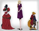  barefoot cane claws cloak clothing digitigrade dress dungeons_and_dragons elf feet felid formal_wear gem gown hair hasbro hi_res horn humanoid invalid_tag kobold long_hair mammal masterzoroark666 nightgown pearl_(gem) spikes spines tabaxi victorian_clothing wizards_of_the_coast 