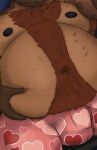  2021 anthro armpit_hair belly body_hair brown_body brown_fur bulge clothing crew_(dippubear) dippubear fur hi_res male moobs navel nipples overweight overweight_male solo underwear 