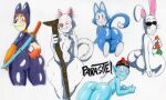  2017 abstract_background anthro artist_name belly big_butt black_pupils blue_body blue_fur blush bodily_fluids bodysuit bottom_heavy brown_body brown_fur bubble_butt butt canid canine canis carrot clothing digital_drawing_(artwork) digital_media_(artwork) domestic_cat domestic_dog dot_eyes dragon_ball eating eating_food emperor_pilaf eyelashes eyewear felid feline felis fingers floppy_ears fluffy fluffy_tail food fur girly hair hat headgear headwear horizontal_pupils humanoid humanoid_pointy_ears imp korin_(dragon_ball) lagomorph leporid long_ears long_tail looking_at_viewer looking_back male mammal melee_weapon monster_carrot multicolored_body multicolored_fur nude parasitedeath plant puar_(dragon_ball) pupils rabbit sharp_teeth shiba_inu short_hair shu_(dragon_ball) signature simple_background simple_eyes sitting skinsuit slightly_chubby smile solo spitz sunglasses sweat sword tan_body tan_fur teal_body teal_skin teeth thick_thighs tight_clothing two_tone_body two_tone_fur vegetable weapon whiskers white_background white_body white_fur wide_hips 