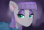  bangs blush clothing digital_media_(artwork) earth_pony equid equine eyebrows eyelashes eyeshadow female feral friendship_is_magic grey_body hair half-closed_eyes hasbro horse makeup mammal mane maud_pie_(mlp) my_little_pony narrowed_eyes pink_inner_ear pony purple_eyeshadow purple_hair purple_mane signature solo woollyart 