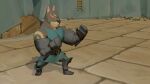  16:9 3d_(artwork) anthro armor belt brown_body brown_fur canid canine canis clothed clothing darknut digital_media_(artwork) dobermann domestic_dog doublestuffed fur hi_res male mammal nintendo outside pinscher red_eyes the_legend_of_zelda video_games widescreen wind_waker 