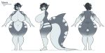  2022 absurd_res anthro back_boob big_breasts blue_hair blue_highlights breasts colored countershade_face countershade_tail countershade_torso countershading digital_media_(artwork) featureless_breasts featureless_crotch female fin fish grey_body grey_hair hair hair_over_eye hi_res highlights_(coloring) huge_breasts lamniform marine model_sheet monotone_background multicolored_body multiple_angles narrowed_eyes nonarycubed one_eye_obstructed shark short_hair side_boob simple_background solo text thick_thighs thresher_shark two_tone_body vern_(vernacularshark) white_background wide_hips yellow_eyes 