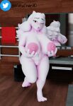  absurd_res big_breasts breasts female hi_res holding_breast looking_at_viewer mikuchan3d nude one_eye_closed solo toriel tutori undertale_(series) wink winking_at_viewer 
