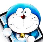  anthro bell blue_body blue_fur collar domestic_cat doraemon doraemon_(character) felid feline felis front_view fur looking_at_viewer machine male mammal mouth_closed mt_tg pouch_(anatomy) red_collar red_nose robot shaded shadow simple_background solo tablet whiskers white_background white_body white_fur 
