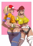  2girls artist_request ass bandana bandanna baseball_cap belt beowolf_1999 big_breasts bimbo blonde_hair bracelet bracelets breasts brown_eyes cameltoe character_request dark_skin earring earrings ganguro hat hotpants jewelry large_breasts lots_of_jewelry multiple_girls original panties panty puffy_nipples punk punks short_shorts shorts skull_cap smile source_request supi_(inner_map) thighhighs thong torn_clothes underwear whale_tail 