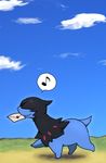  deino letter monozu musical_note pokemon pokemon_(game) pokemon_black_and_white pokemon_bw running sky 