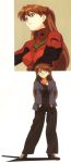  1girl 90s breasts female long_hair looking_at_viewer neon_genesis_evangelion official_art plugsuit scan smile soryu_asuka_langley twintails 