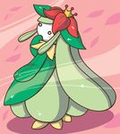  blush crown doredia dress flower hat lilligant long_hair no_humans o_o petals pokemon pokemon_(game) pokemon_black_and_white pokemon_bw solo 