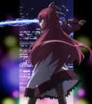  1girl dress highres kusakabe_misuzu long_hair red_hair screencap solo sword weapon 