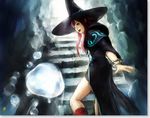  blue_eyes boots bracelet bubble bubbles cave hat jewelry lowres microsoft ninety-nine_nights red_hair smile stairs tyurru water witch witch_hat 