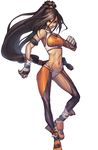  bandaid boots brown_hair dfo dungeon_and_fighter dungeon_fighter_online fighter fighter_(dungeon_and_fighter) fingerless_gloves gloves highres long_hair thighhighs thong very_long_hair 