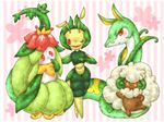  doredia erufuun hahakomori hahakurimu jaroda leavanny lilligant no_humans pokemon pokemon_(game) pokemon_black_and_white pokemon_bw serperior smile whimsicott 