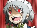  evil_smile laugh lol red_eyes sakuya silver_hair smile touhou 