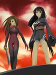  2girls black_hair corruption crossover dark_persona kohak_hearts leotard long_hair multiple_girls suzu_fujibayashi tales_of_(series) tales_of_hearts tales_of_phantasia 