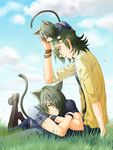  allelujah_haptism animal_ears cat_ears cat_tail catboy character_request dual_persona gundam gundam_00 hallelujah_haptism male male_focus tail 