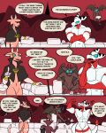 4:5 60percentscalie abs andromorph anthro breaking building cloak cloak_only clothing comic demon dialogue dovak dragon duo english_text hi_res intersex lidded_eyes male mammal muscular mythological_creature mythological_scalie mythology scalie teeth text tongue