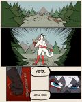 60percentscalie abs angry anthro avian bat bird blue_eyes book clothing demon dovak duo english_text fist forked_tail fur gloves grey_body grey_fur hair handwear hi_res humanoid male mammal multicolored_body multicolored_fur nude reading standing tail text unusual_anatomy unusual_tail vauruk white_hair
