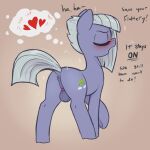  1:1 absurd_res anus balls blush butt crossgender dialogue english_text equid equine eyes_closed feral friendship_is_magic ftg_crossgender fti_crossgender genitals grey_hair gynomorph hair hasbro hi_res intersex limestone_pie_(mlp) mammal my_little_pony solo t72b text 