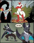 60percentscalie anthro bat demon dovak duo english_text fire fur grey_body grey_fur grey_wings hair hi_res humanoid male mammal standing summoning summoning_circle text vauruk white_hair wings