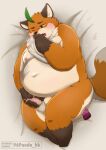  2022 96panda anal anal_masturbation anal_penetration anthro balls belly big_belly blush canid canine clothing erection fox genitals hi_res iyo_(tamacolle) kemono lying male mammal masturbation moobs navel nipples one_eye_closed overweight overweight_male penetration penis sex_toy sex_toy_in_ass sex_toy_insertion sniffing solo tamacolle underwear underwear_sniffing 