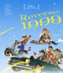  6+girls :d absurdres animal_ear_headwear anniversary apple apple_(reverse:1999) arm_up ascot aviator_cap black_boots black_bow black_bowtie black_coat black_hat blonde_hair blue_background blue_bow blue_dress blue_eyes blue_neckerchief boater_hat boots bouquet bow bowtie broom broom_riding brown_hair brown_hat brown_jacket brown_shorts cabbie_hat car carbuncle_(reverse:1999) character_name checkered_hairband chin_strap coat confetti convertible copyright_name creature dress drill_hair driving druvis_iii english_text food fruit gloves goggles goggles_on_headwear green_dress green_eyes green_gloves green_hat green_shirt grey_cloak grey_eyes grey_hair hair_bun hairband hand_up hat hat_bow high_collar highres holding holding_bouquet jacket lilya_(reverse:1999) long_hair looking_at_viewer low_twintails mask mask_around_neck mechanical_broom midriff mistletoe motor_vehicle multiple_girls neckerchief on_scooter open_mouth orange_bow orange_eyes orange_hair oxygen_mask picture_hat polka_dot_neckerchief red_jacket red_socks regulus_(reverse:1999) reverse:1999 scooter shirt short_dress short_hair shorts sidesaddle single_side_bun smile socks sonetto_(reverse:1999) sotheby streamers tn_kn1000 traditional_bowtie twin_drills twintails two_side_up vertin_(reverse:1999) white_ascot 