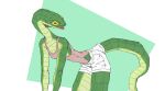  2022 absurd_res anthro asian_vine_snake bottomwear clothing digital_media_(artwork) female furgonomics hi_res leotard long_neck reptile scales scalie shorts snake solo yellow_eyes zed-s 