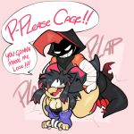 absurd_res all_fours begging big_butt blush butt cage_(royalchomper) cape clothing doggystyle duo female from_behind_position generation_3_pokemon generation_5_pokemon generation_6_pokemon generation_9_pokemon hair hi_res hood hood_up male male/female mawile mega_evolution mega_mawile nintendo pokemon pokemon_(species) pulling_hair rowan_(chikidoodlez) scrafty sex speech_bubble sweater tinkaton topwear touching_hair virito
