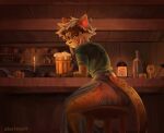  alcohol anthro beer bethesda_softworks beverage clothed clothing detailed_background drinking felid feline female fur khajiit looking_at_viewer mammal octorocktopus solo spots spotted_body spotted_fur story story_at_source story_in_description the_elder_scrolls video_games 