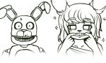animatronic anthro clothed clothing datfurrydude digital_media_(artwork) duo emma_(datfurrydude) female five_nights_at_freddy&#039;s five_nights_at_freddy&#039;s_4 lagomorph leporid looking_at_viewer machine male mammal plushtrap_(fnaf) rabbit robot scottgames sketch sparkles teeth_showing