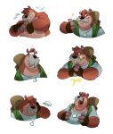  2022 alpha_channel anthro brok_the_investigator clothing cricetid eyes_closed facial_hair hat headgear headwear hi_res laugh male mammal mature_male multiple_poses muskrat mustache one_eye_closed overweight overweight_male piti_yindee portrait pose rodent shirt solo topwear tramp_(brok_the_investigator) video_games wink 