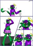 absurd_res ambiguous_gender bottomwear clothing comic crop_top domestic_cat eyes felid feline felis female gore halo hi_res jaxdastonerboi macro male male/female mammal shirt skirt solo thong_straps topwear undead vore weirdcore wings zombie