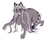 all_fours animal_humanoid areola belly big_belly big_breasts breasts cakecatboy dark_body dark_skin felid felid_humanoid female fish food_in_mouth hair hi_res humanoid kiera_(cowszers) long_hair looking_at_viewer mammal mammal_humanoid marine markings nipples nude nude_female nude_humanoid overweight overweight_female overweight_humanoid pantherine pantherine_humanoid simple_background solo striped_markings striped_tail stripes tail tail_markings tiger_humanoid yellow_eyes